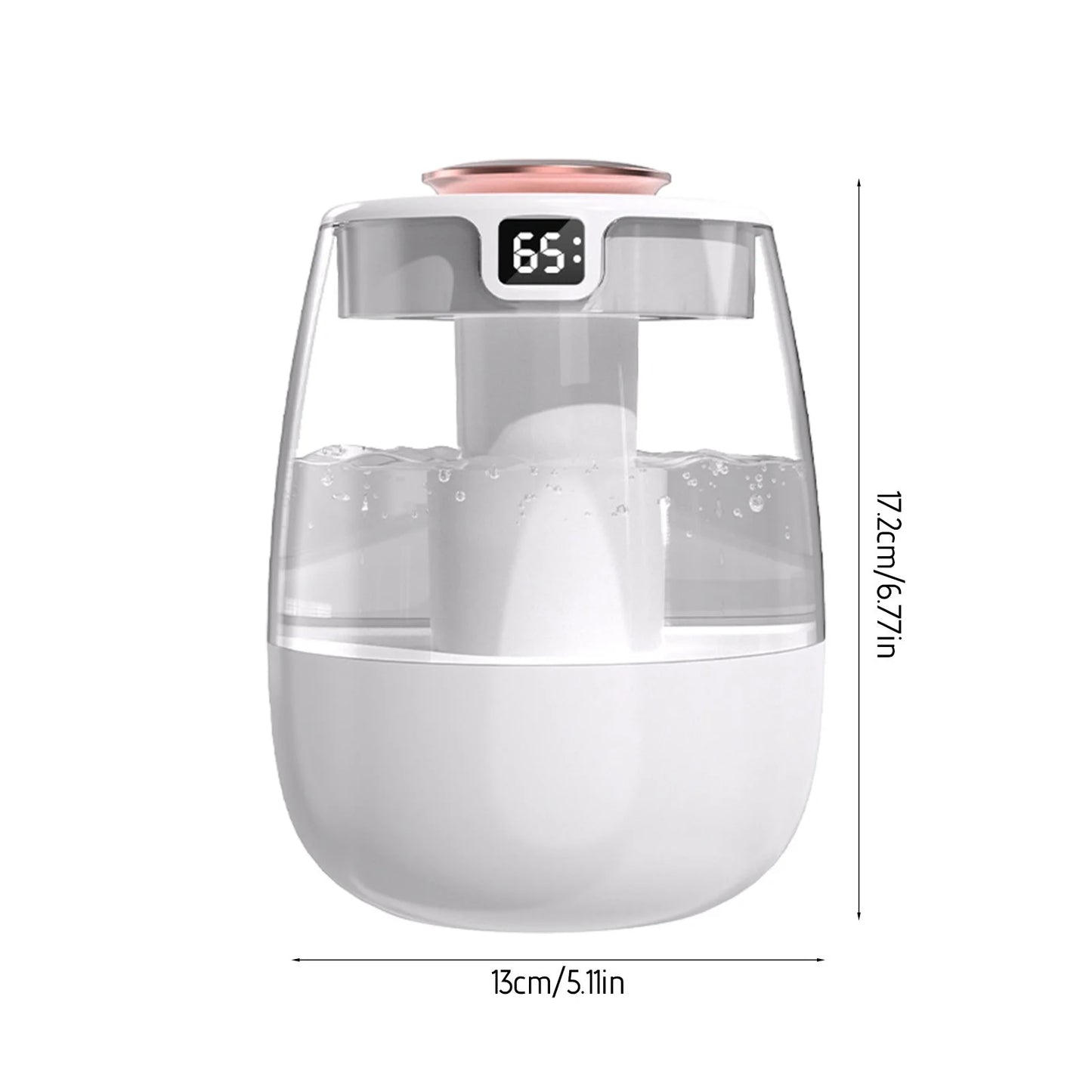 Air Purifier and Humidifier Combo, USB Humidifier with Humidity Display, Quiet Cool Mist Humidifier for Bedroom and Office Plants, Easy to Clean
