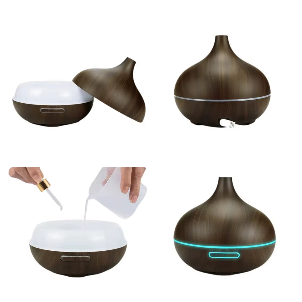 500Ml Air Humidifier USB Aroma Diffuser Essential Oil Diffuser with 7 Color LED Lights&Remote Control USB Powered Air Humidifier