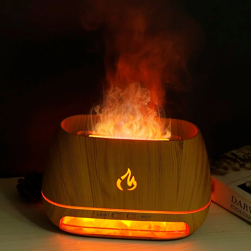 Aroma Diffuser Mini Ultrasonic Usb Air Humidifier 3D Flame Air Humidifier Colorful Humidifier